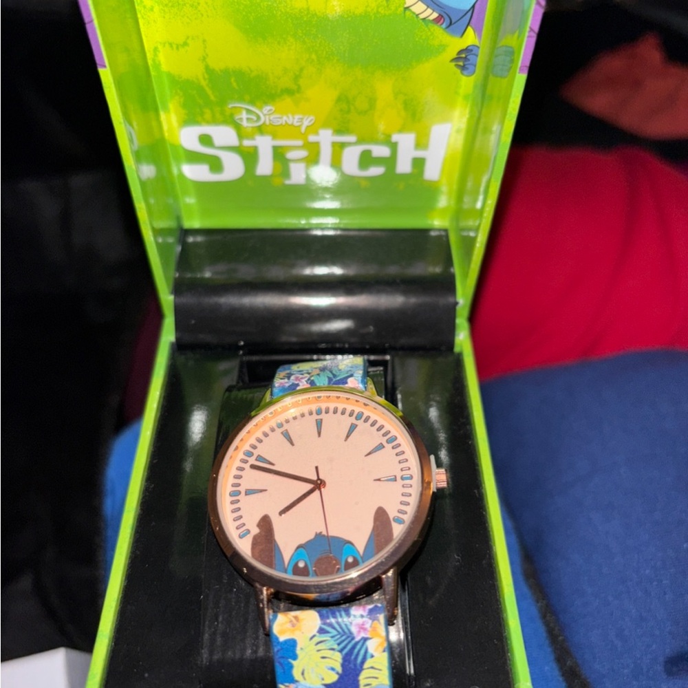 Disney Stitch Tropical Watch with Blue and Green Accents